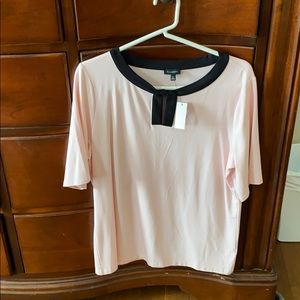 Talbots pink top with black trim